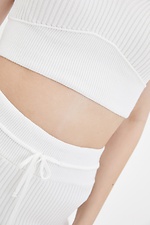 White knitted two-piece suit: mini skirt, top  4037805 photo №3
