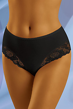 Classic black cotton panties with lace WOLBAR 4021807 photo №1