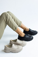 Черные кожаные туфли со шнурками  8018808 фото №3