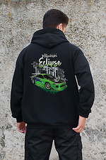 Мужское Утепленное Зип Худи На Флисе Зипер С Принтом Eclips Kane Black Without 8055808 фото №2