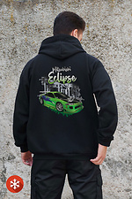 Men's Insulated Zip Hoodie On Fleece Zipper With Print Eclips Kane Black Without 8055808 photo №2