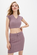 Knitted two-piece suit: mini skirt, top  4037809 photo №1