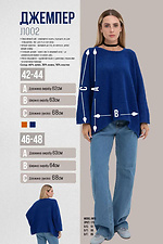Women's knitted jumper in blue color  4038809 photo №6