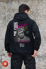 Herren Kapuzenpullover mit isoliertem Reißverschluss und Fleece-Reißverschluss mit aufgedruckten Gefühlen Kane Schwarz Without 8055810 Foto №2