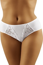 White cotton maxi panties with lace WOLBAR 3023811 photo №1
