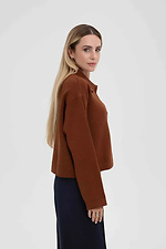 Women's knitted cardigan in brown color  4038811 photo №3