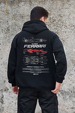Men's Insulated Zip Hoodie On Fleece Zipper With Ferrari Print Kane Black Without 8055812 photo №2