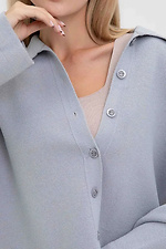 Women's knitted cardigan in light gray color  4038813 photo №5