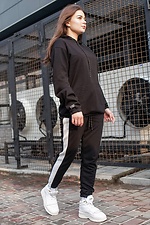 Black tracksuit with white stripes Without 8042813 photo №1