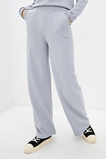 Warm knitted two-piece suit in light gray with wide trousers Sewel 4037814 photo β4