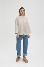 Women's woolen knitted jumper in light gray color  4038814 photo №2