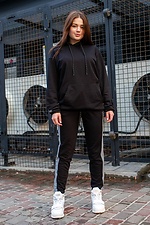 Black tracksuit with reflective stripes Without 8042814 photo №2
