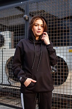 Black tracksuit with reflective stripes Without 8042814 photo №4