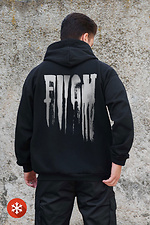 Herren Kapuzenpullover mit isoliertem Reißverschluss und Fleece-Reißverschluss mit Fight Kane Aufdruck Schwarz Without 8055814 Foto №2