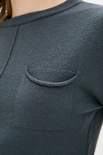 Теплый вязаный костюм двойка серого цвета с широкими штанами  4037815 фото №5