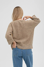 Women's woolen knitted jumper in dark beige color  4038816 photo №2