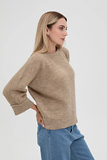 Women's woolen knitted jumper in dark beige color  4038816 photo №3