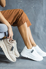 White leather sneakers for the city  8018816 photo №2