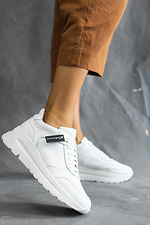 Белые кожаные кроссовки для города  8018816 фото №3