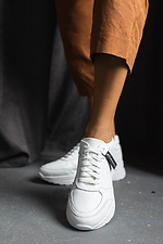 White leather sneakers for the city  8018816 photo №6