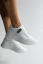White leather sneakers for the city  8018816 photo №7