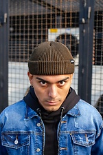 Minimalist wool blend beanie with lapel Without 8042816 photo №4