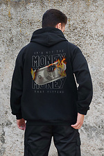 Мужское Утепленное Зип Худи На Флисе Зипер С Принтом Fire Kane Black Without 8055816 фото №2