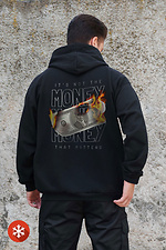 Herren Kapuzenpullover mit isoliertem Reißverschluss auf Fleece-Reißverschluss mit Fire Kane Aufdruck Schwarz Without 8055816 Foto №2