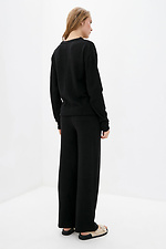 Warmer zweiteiliger schwarzer Strickanzug mit weiter Hose Sewel 4037817 Foto №3