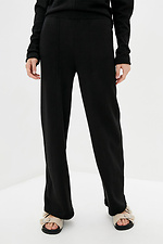 Warmer zweiteiliger schwarzer Strickanzug mit weiter Hose Sewel 4037817 Foto №4