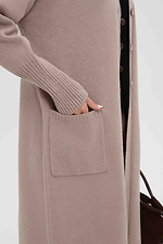 Women's knitted long cardigan in beige color  4038817 photo №5