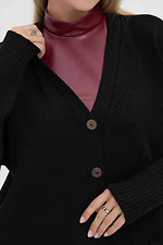 Women's knitted long cardigan in black color  4038818 photo №4