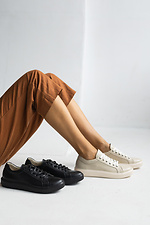 Black leather sneakers for the city  8018818 photo №3