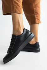 Black leather sneakers for the city  8018818 photo №4