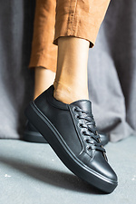 Black leather sneakers for the city  8018818 photo №5