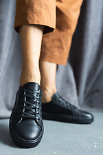 Black leather sneakers for the city  8018818 photo №6