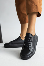 Black leather sneakers for the city  8018818 photo №7