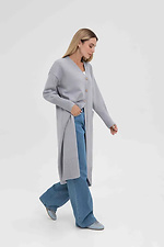Women's knitted long cardigan in light gray color  4038819 photo №2