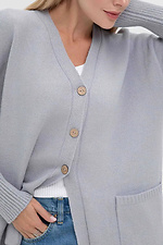 Women's knitted long cardigan in light gray color  4038819 photo №4
