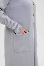 Women's knitted long cardigan in light gray color  4038819 photo №5