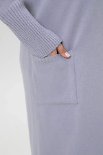 Женский вязаный длинный кардиган светло-серого цвета Sewel 4038819 фото №7