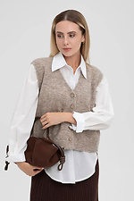 Women's knitted woolen vest in beige color  4038820 photo №1