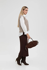 Women's knitted woolen vest in beige color  4038820 photo №3