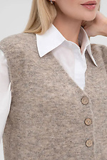 Women's knitted woolen vest in beige color  4038820 photo №4