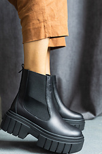Женские кожаные осенние ботинки челси на массивной подошве 8018820 фото №2