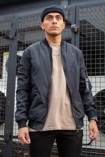 Black Zipped Bomber Track Jacket Without 8042820 photo №2