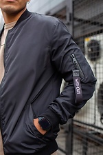 Чорна спортивна куртка бомбер на блискавці Without 8042820 фото №4