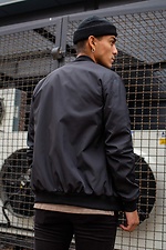 Черная спортивная куртка бомбер на молнии Without 8042820 фото №5
