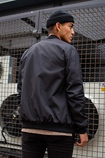 Black Zipped Bomber Track Jacket Without 8042820 photo №5