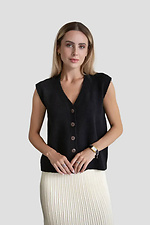 Women's knitted woolen vest in black color  4038821 photo №2